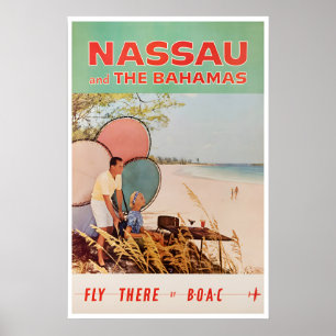Nassau Bahamas Kunst Reiseposter Retro-Druck Poster