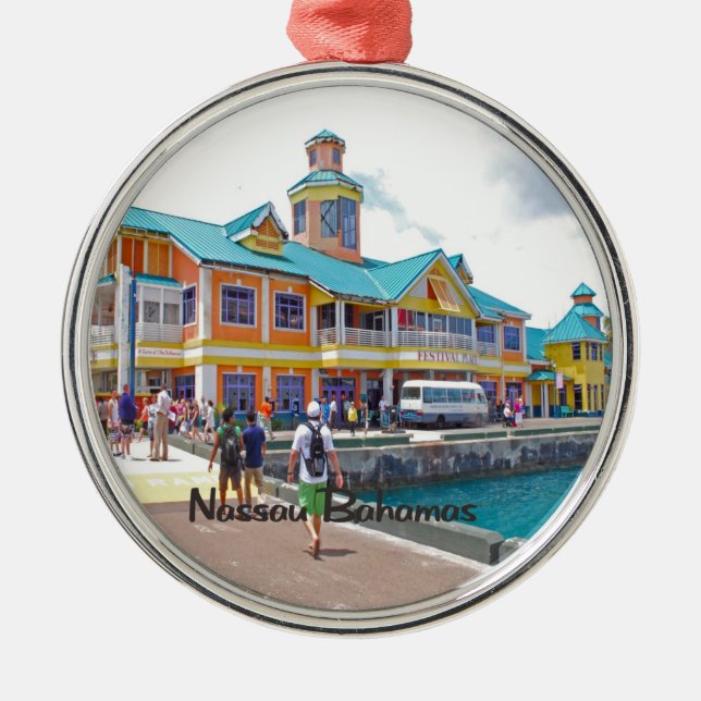 Nassau Bahamas Ornament Aus Metall (Vorne)