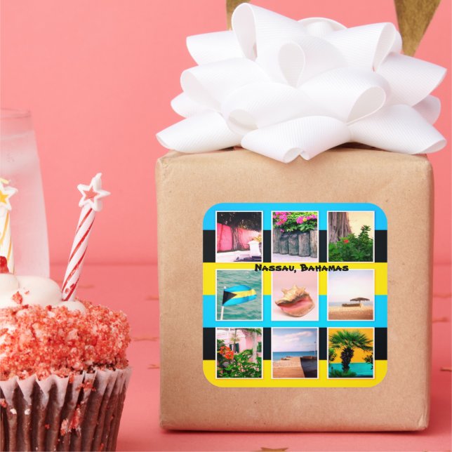 Nassau, Bahamas Quadratischer Aufkleber (Party)