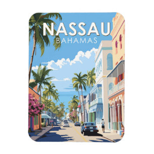 Nassau Bahamas Reise Kunst Vintage Magnet