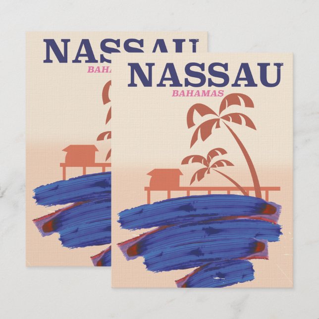 Nassau Bahamas Reisebeachposter (Vorne/Hinten)