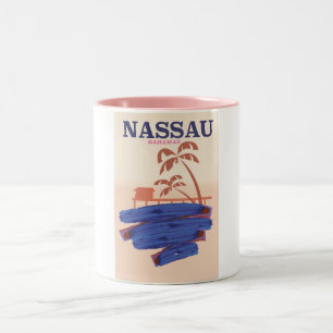 Nassau Bahamas Reisebeachposter Zweifarbige Tasse