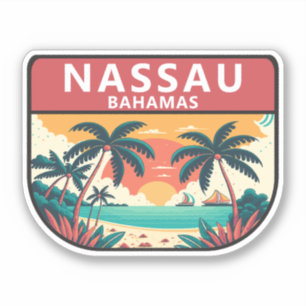 Nassau Bahamas Retro Emblem Aufkleber