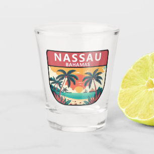 Nassau Bahamas Retro Emblem Schnapsglas