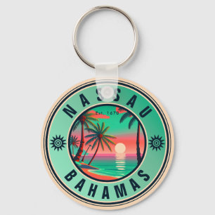 Nassau Bahamas Retro Reise Souvenir 1950er Schlüsselanhänger