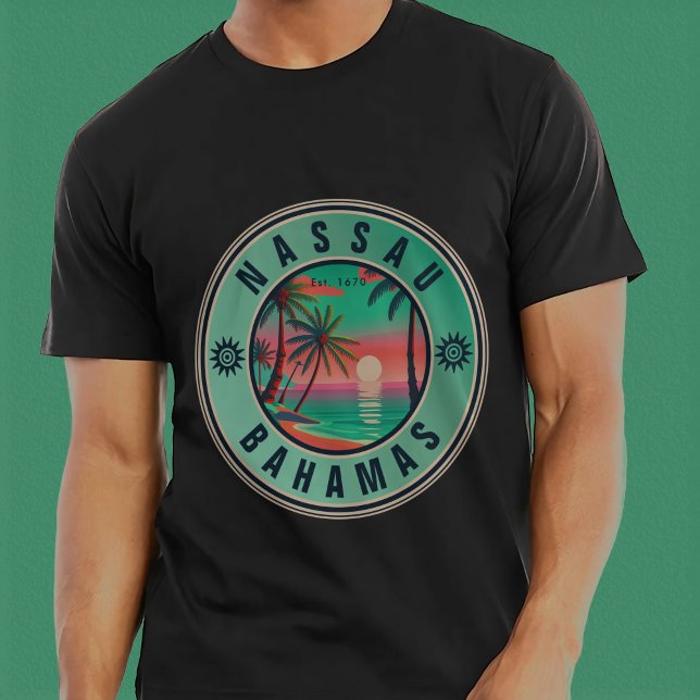 Nassau Bahamas Retro Reise Souvenir 1950er T-Shirt (Von Creator hochgeladen)