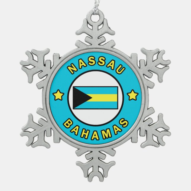 Nassau Bahamas Schneeflocken Zinn-Ornament (Vorderseite)