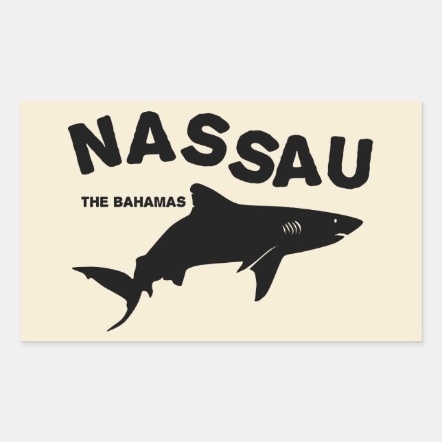 Nassau - Bahamas Shark Diving T - Shirt Rechteckiger Aufkleber (Vorderseite)