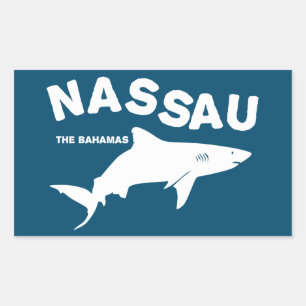 Nassau - Bahamas Shark Diving T - Shirt Rechteckiger Aufkleber