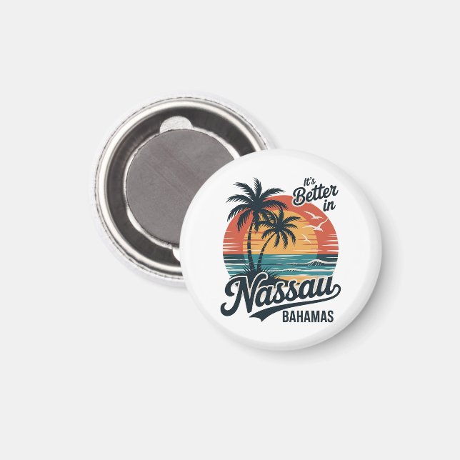 Nassau Bahamas Strand Sommer Magnet (Vorderseite/Rückseite)