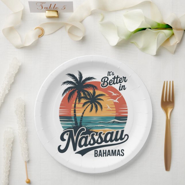 Nassau Bahamas Strand Sommer Pappteller (Hochzeit)