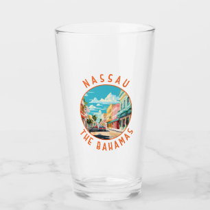 Nassau Bahamas Travel Art Vintag Glas