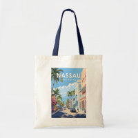 Nassau Bahamas Travel Art Vintag