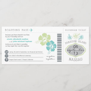 Nassau Boarding Pass Einladung Hochzeit