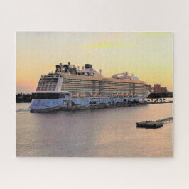 Nassau-Hafen-Tagesanbruch mit Kreuzschiff Puzzle