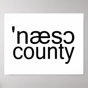 Nassau Landkreis Long Island Phonetische Rechtschr Poster