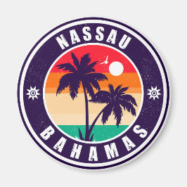 Nassau Palm Tree Bahamas Vintag Souvenirs 80er Magnet