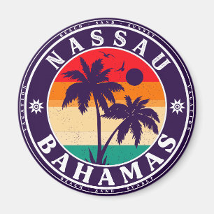 Nassau Palm Tree Bahamas Vintag Souvenirs 80er Magnet