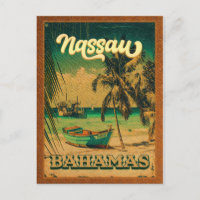 Nassau Palm Tree Bahamas Vintag Souvenirs 80er