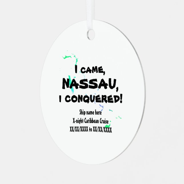 Nassau Vivimus Carib. Cruise Soca Cools Ornament Aus Metall (Vorderseite links)