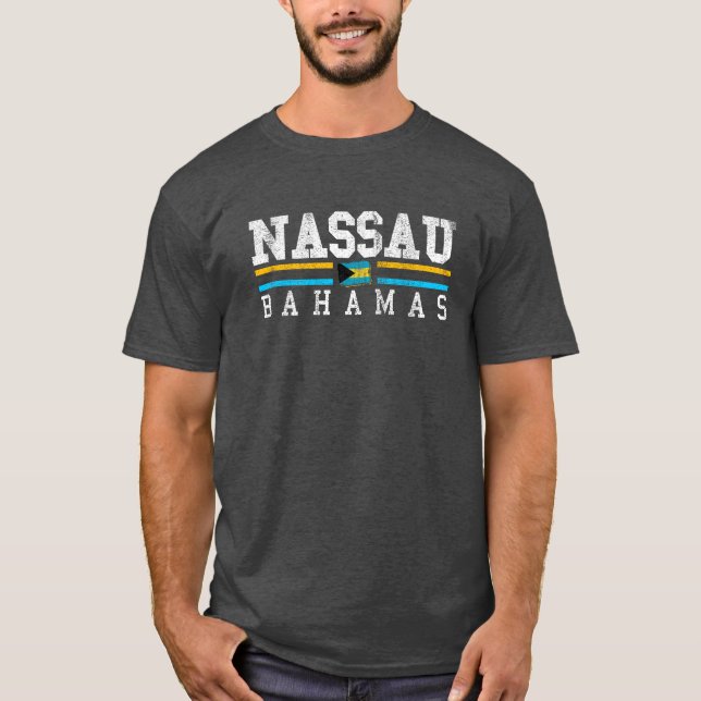 Nassauer Flagge Bahamas Urlaub Bahamas Kreuzfahrt T-Shirt (Vorderseite)