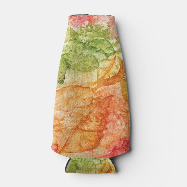 Nasse Blätter des Herbstes Flaschenkühler (Vorderseite)