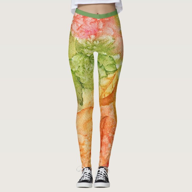 Nasse Blätter des Herbstes Leggings (Vorderseite)