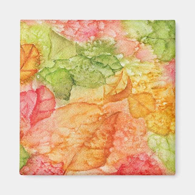 Nasse Blätter des Herbstes Magnet (Vorne)