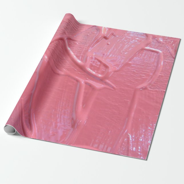 Nasse Korallenfarbe pink Geschenkpapier (Ungerollt)