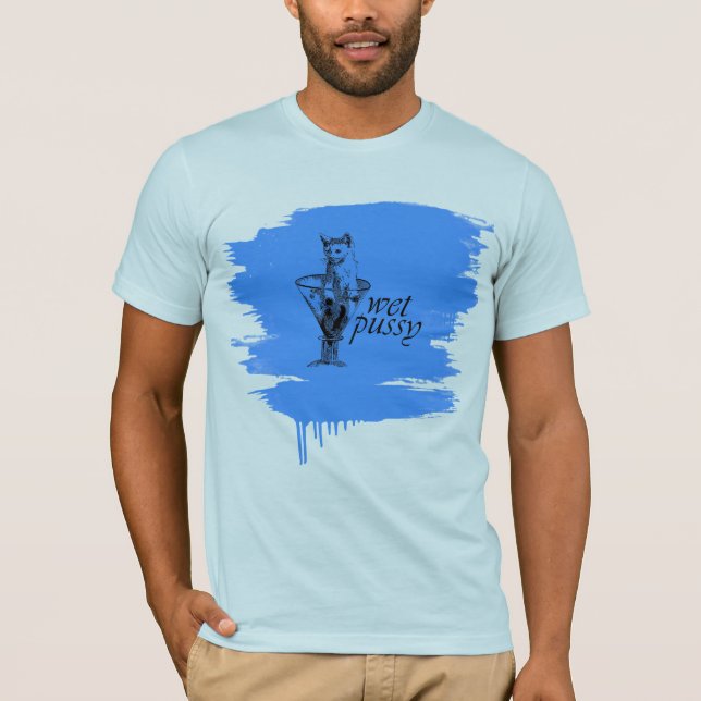 Nasse Miezekatze T-Shirt (Vorderseite)