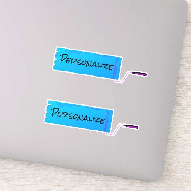 Nassfarbe der Rolle blau Aufkleber (Detail)