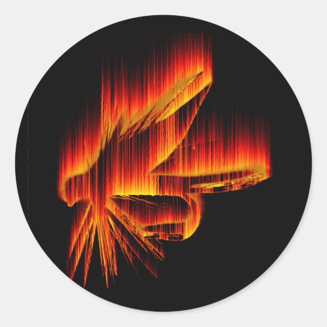 Nassfeuerdesign Runder Aufkleber (Vorderseite)