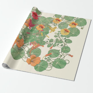Nasturtien | Antique Lithograph 1896 Wrapping Pap Geschenkpapier