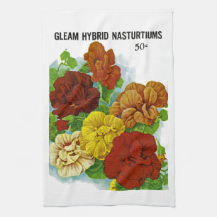 Nasturtien-Etikett Küchentuch