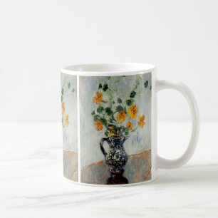 Nasturtien in einer blauen Vase von Monet Tasse
