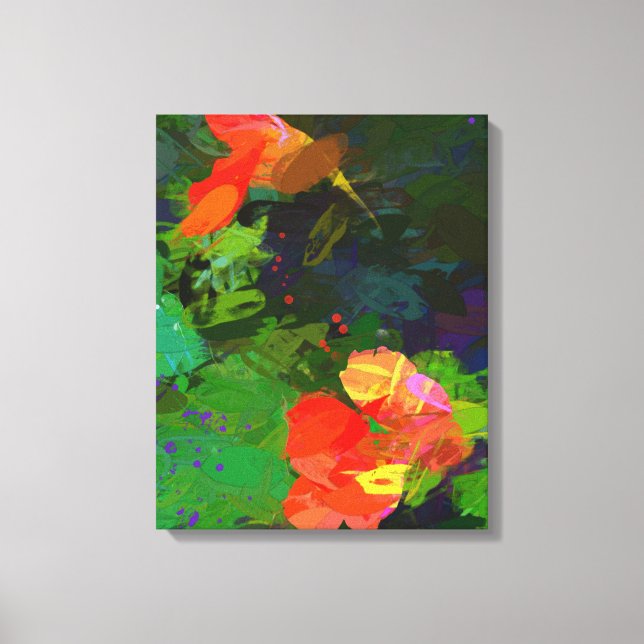Nasturtien Stretched Canvas Print Leinwanddruck (Vorderseite)