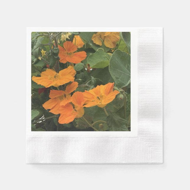 Nasturtium-Alternative zum 40. Hochzeitstag Serviette (Vorderseite)