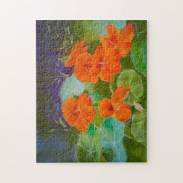 Nasturtium Bloom - Botanical Pastel Puzzle