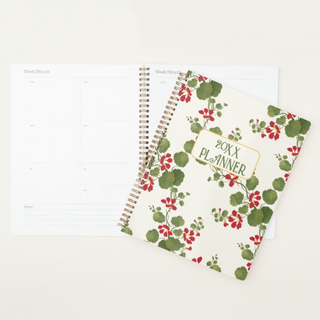 Nasturtium Blume Cream Weekly Planner Planer (Anzeige)