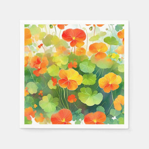 Nasturtium-Blume Lebhaft Serviette