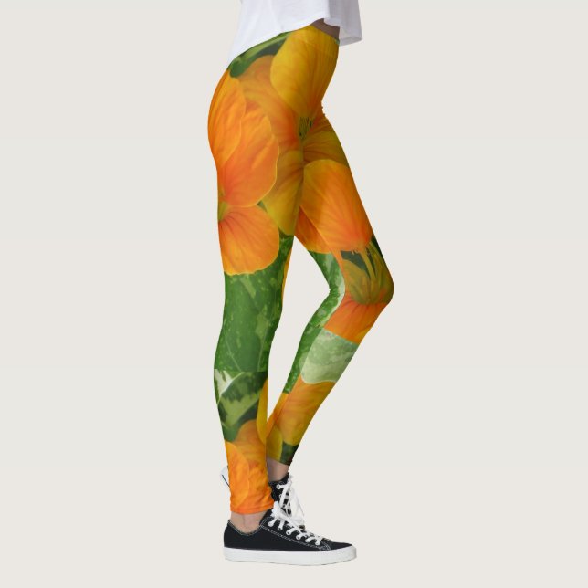 Nasturtium-Blüten Leggings (Rechts)