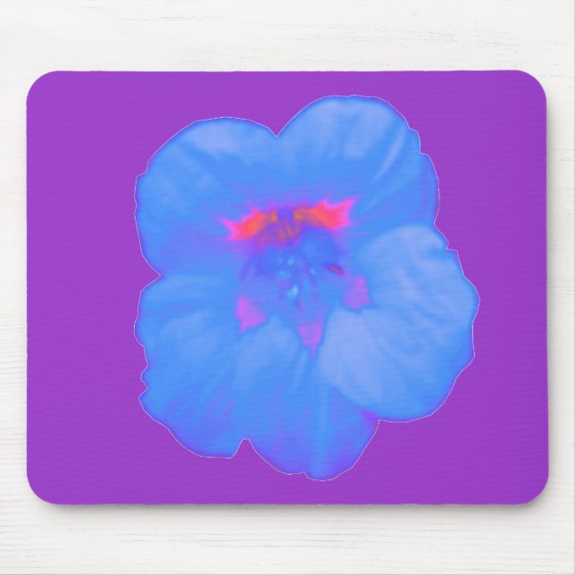 Nasturtium Bright Blue Mousepad (Vorne)