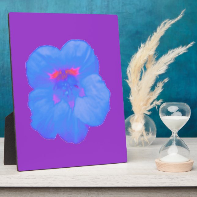 Nasturtium Bright Blue Plaque Fotoplatte (Seite)
