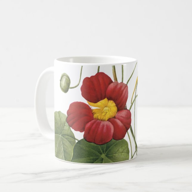 nasturtium(Tropaeolum majus) von Redouté Kaffeetasse (Vorderseite Links)
