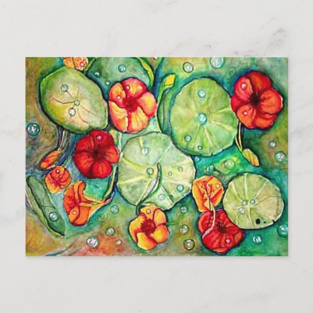 Nasturtium Water Fantasy Postkarte (Vorderseite)