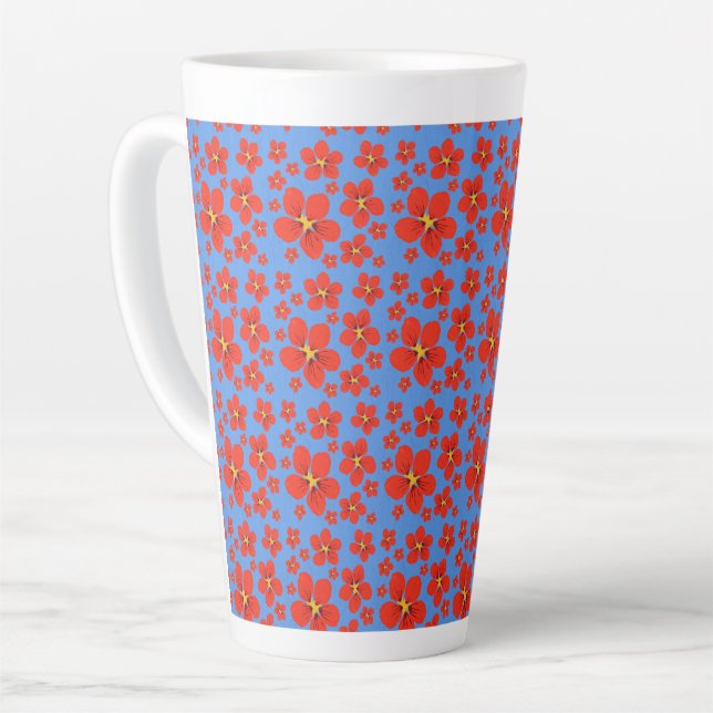 Nasturtiumdesign auf Latte-Tasse Milchtasse (Linke Ecke)