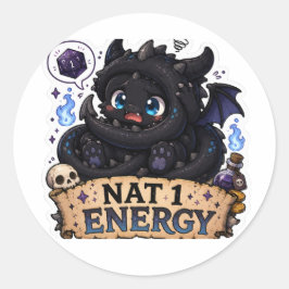 Nat 1 Energie Süßer Baby-Drache D&D Aufkleber