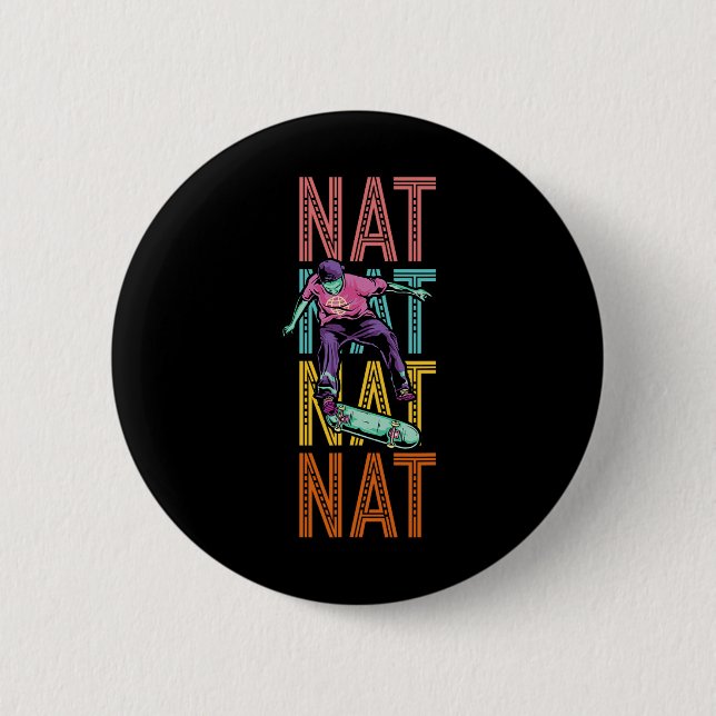 Nat Custom Skateboarding Hob  Button (Vorderseite)