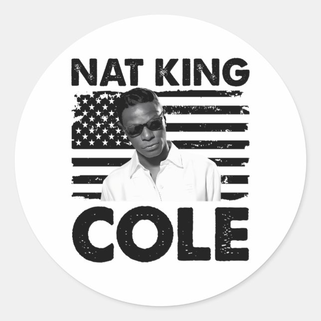 Nat King Cole Runder Aufkleber (Vorderseite)