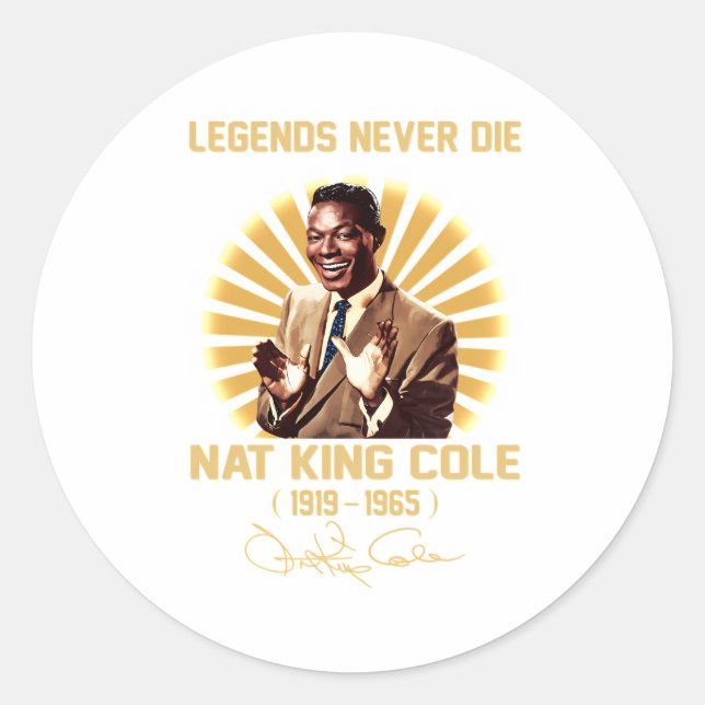 Nat King Cole Runder Aufkleber (Vorderseite)